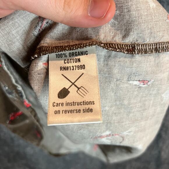 Coalatree Shirt Mens Medium Brown Fishing Lure Print Organic Cotton Outdoors - Picture 5 of 9